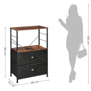 Industrial Side Cabinet Rustic Metal Chest Drawers Vintage Storage Console Table - Image 5