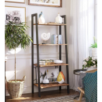 Industrial Ladder Bookcase Rustic Metal Shelving Unit