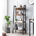 Rustic Ladder Bookcase Vintage Industrial Tall Metal Display Storage Cabinet