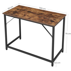 Rustic Computer Desk Small Vintage Industrial Writing Table Metal Office Workstation - Image 6