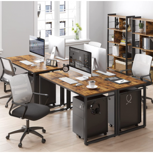 Industrial Computer Desk Rustic Office Workstation - Image 2