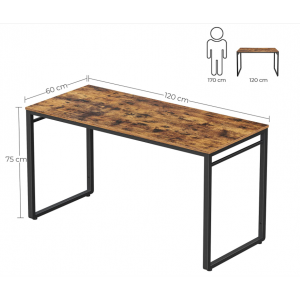 Industrial Computer Desk Rustic Office Workstation - Image 8