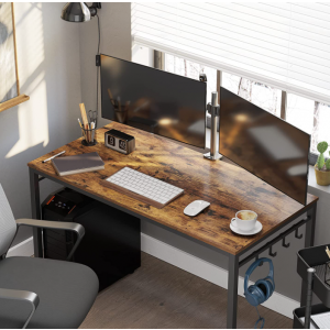 Industrial Computer Desk Rustic Office Workstation - Image 5