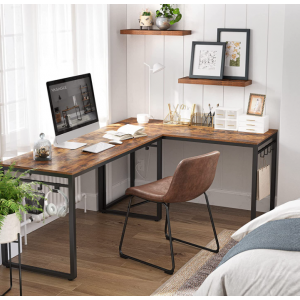 Industrial Computer Desk Rustic Office Workstation - Image 4