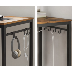 Industrial Computer Desk Rustic Office Workstation - Image 6