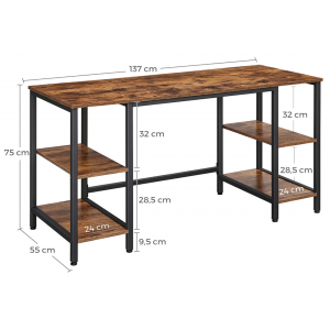 Industrial Computer Desk Large Rustic Workstation - Image 7