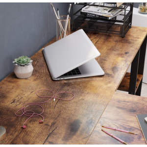 Corner Computer Desk Large Rustic Executive Vintage Industrial Workstation - Image 3