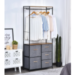 Metal Open Wardrobe Industrial Storage Cabinet Tall Clothes Hanger Coat Rack