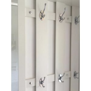 Hallway Coat Rack Shoe Storage Bench Stand Mirror Hook Set White Shelf Unit - Image 3