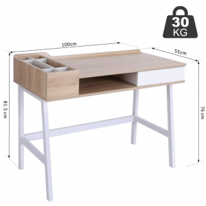Scandinavian Computer Desk Vintage Writing Table Modern Study Office Workstation - Image 6
