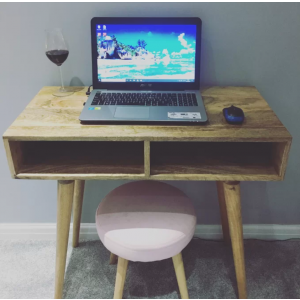 Scandinavian Computer Desk Small Writing Table Nordic Modern Solid Wood Office - Image 2