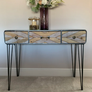 Industrial Computer Desk Rustic Metal Console Table Vintage Hallway Sideboard