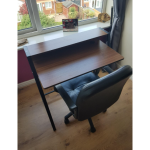 Small Writing Desk Vintage Industrial Table Metal Computer Furniture Office PC - Image 3