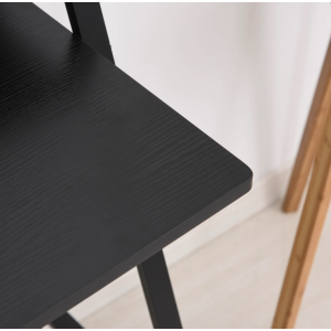 Small Writing Desk Industrial Computer PC Table Black Metal Office Workstation - Image 3