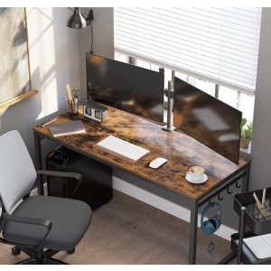 Large Computer Desk Industrial Rustic Writing Table - Image 6