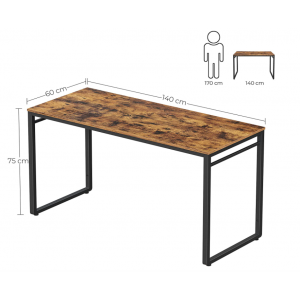 Large Computer Desk Industrial Rustic Writing Table - Image 8