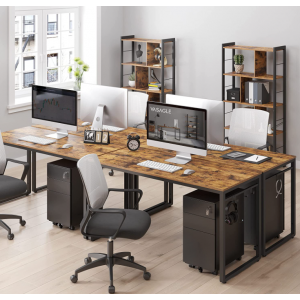 Large Computer Desk Industrial Rustic Writing Table - Image 3