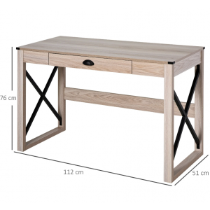 Retro Computer Desk Vintage Industrial Workstation Office Storage Writing Table - Image 4