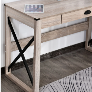Retro Computer Desk Vintage Industrial Workstation Office Storage Writing Table - Image 2