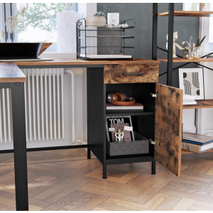 Industrial Computer Desk Executive Corner Workstation Large Rustic Gaming Table - Image 4