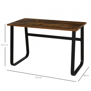 Small Industrial Desk Rustic Metal Computer Writing Table Vintage Office Workstation - Image 4
