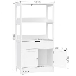 Tall Storage Cabinet White Cupboard Unit - Image 5