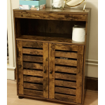 Rustic Storage Cabinet Vintage Industrial Style Cupboard Unit Metal Hall Sideboard