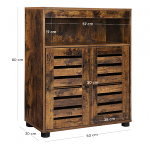 Rustic Storage Cabinet Vintage Industrial Style Cupboard Unit Metal Hall Sideboard - Image 7