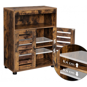 Rustic Storage Cabinet Vintage Industrial Style Cupboard Unit Metal Hall Sideboard - Image 6