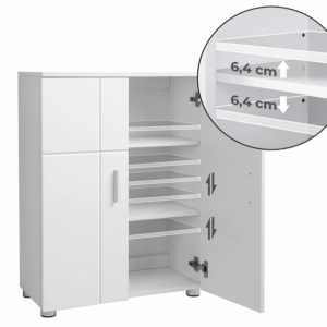 White Bathroom Cabinet Modern Storage Cupboard - Image 3