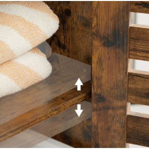 Bathroom Floor Cabinet Rustic Storage Cupboard - Image 3