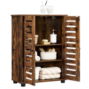 Bathroom Floor Cabinet Rustic Storage Cupboard - Image 5