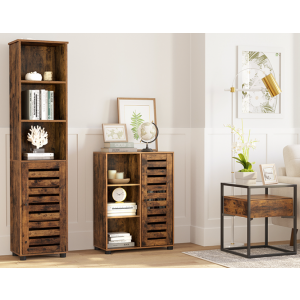 Industrial Side Cabinet Rustic Storage Cupboard - Image 3