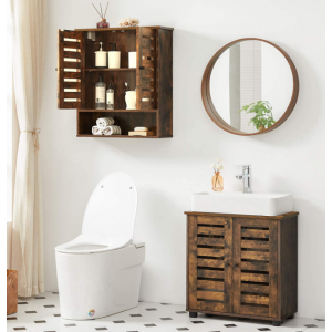 Wall Bathroom Cabinet Rustic Cupboard Shelf Unit - Image 3