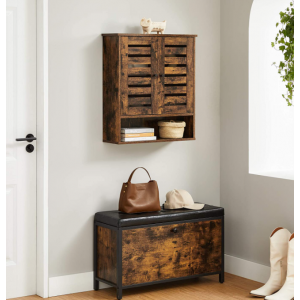 Wall Bathroom Cabinet Rustic Cupboard Shelf Unit - Image 4