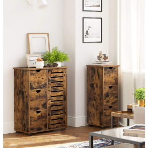Slim Chest Drawers Rustic Storage Side Cabinet Narrow Bathroom Industrial Unit - Image 5