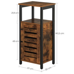 Industrial Telephone Table Rustic Bedside Unit Vintage Industrial Tall Side Cabinet - Image 6