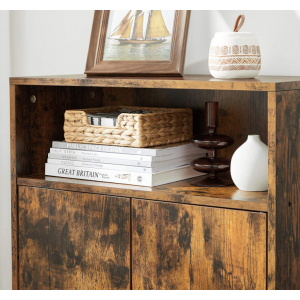 Industrial Side Cabinet Rustic Storage Cupboard Shelf - Image 3