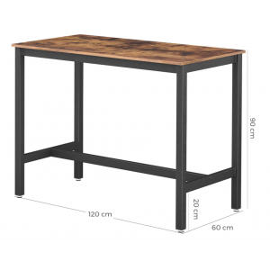 Industrial Bar Table Rustic Metal Dining Breakfast - Image 7