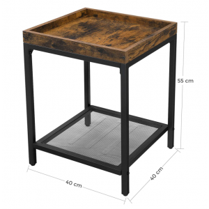Industrial Side Table Rustic Metal Bedside Cabinet - Image 5