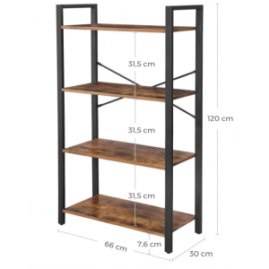 Rustic Metal Bookcase Industrial Storage Shelf Unit Small Vintage Display Shelf Cabinet - Image 5