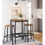 Industrial Bar Table Tall Square Rustic Metal Breakfast Vintage Retro Dining