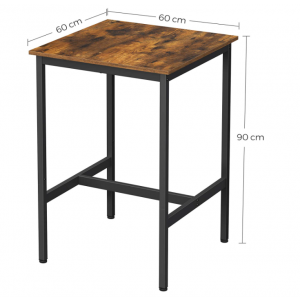 Industrial Bar Table Tall Square Rustic Metal Breakfast Vintage Retro Dining - Image 5