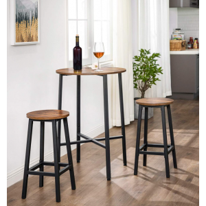 Industrial Bar Table Rustic Metal Tall Vintage Retro Round Breakfast Dining Furniture - Image 2