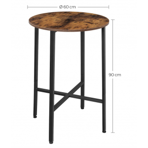 Industrial Bar Table Rustic Metal Tall Vintage Retro Round Breakfast Dining Furniture - Image 6