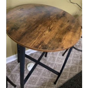 Industrial Bar Table Rustic Metal Tall Vintage Retro Round Breakfast Dining Furniture - Image 7