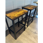 Industrial Bar Stools Rustic Metal Breakfast Dining Seat Vintage Tall Chair Set2
