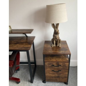 Industrial Filing Cabinet Office Storage Desk Unit Vintage Rustic Wheels Drawers - Image 4