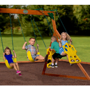 Large Garden Playcentre Wooden Children Playhouse Outdoor Kids Swing Tree House - Image 3