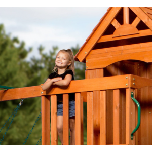 Large Garden Playcentre Wooden Children Playhouse Outdoor Kids Swing Tree House - Image 6